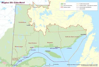 Carte de la Côte-Nord
